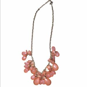 Pretty peach stone tear drop costume necklace